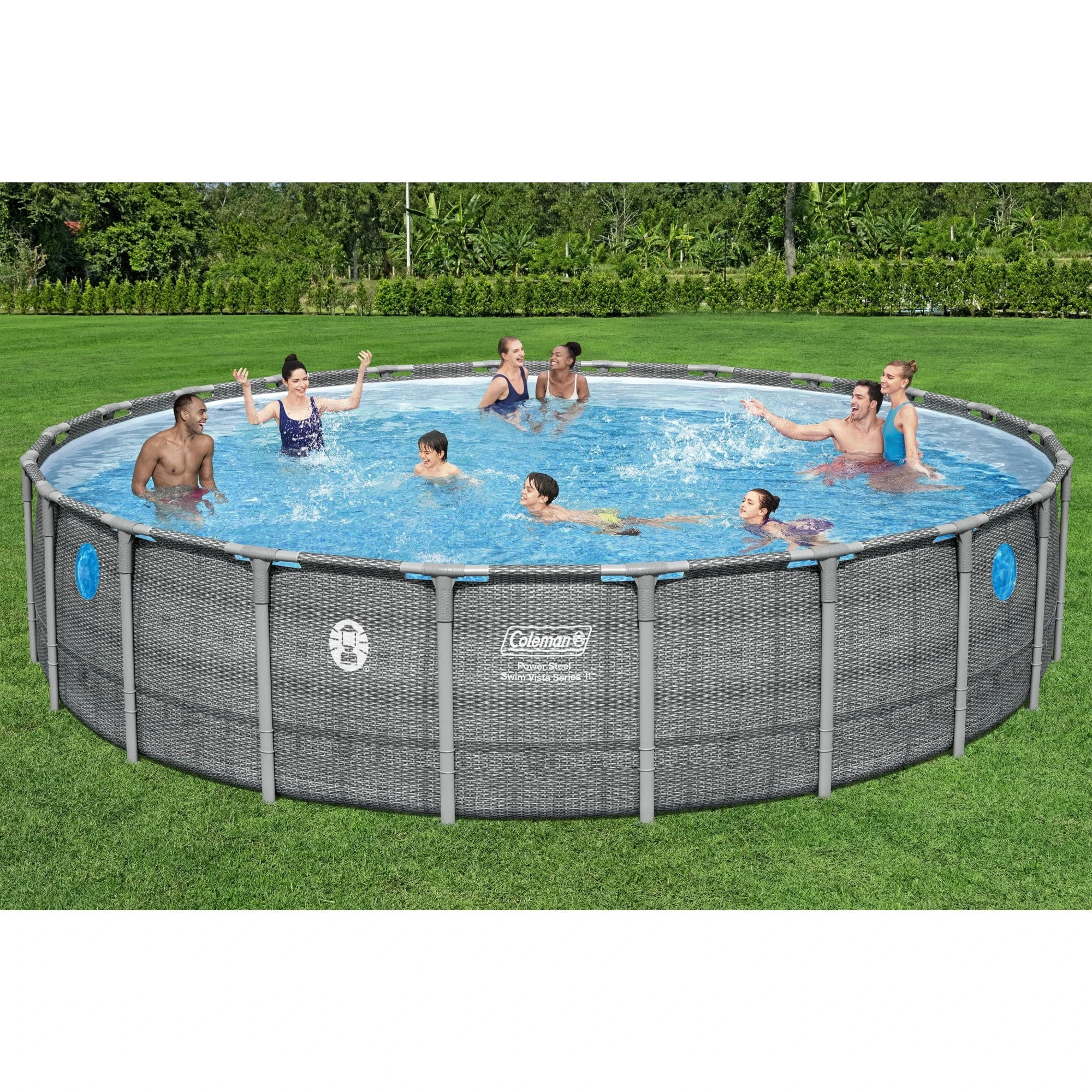 Coleman Power Steel 22’x52” Metal Frame Above Ground Pool w/ Pump, Ladder, & Cover, Gray - Image 12