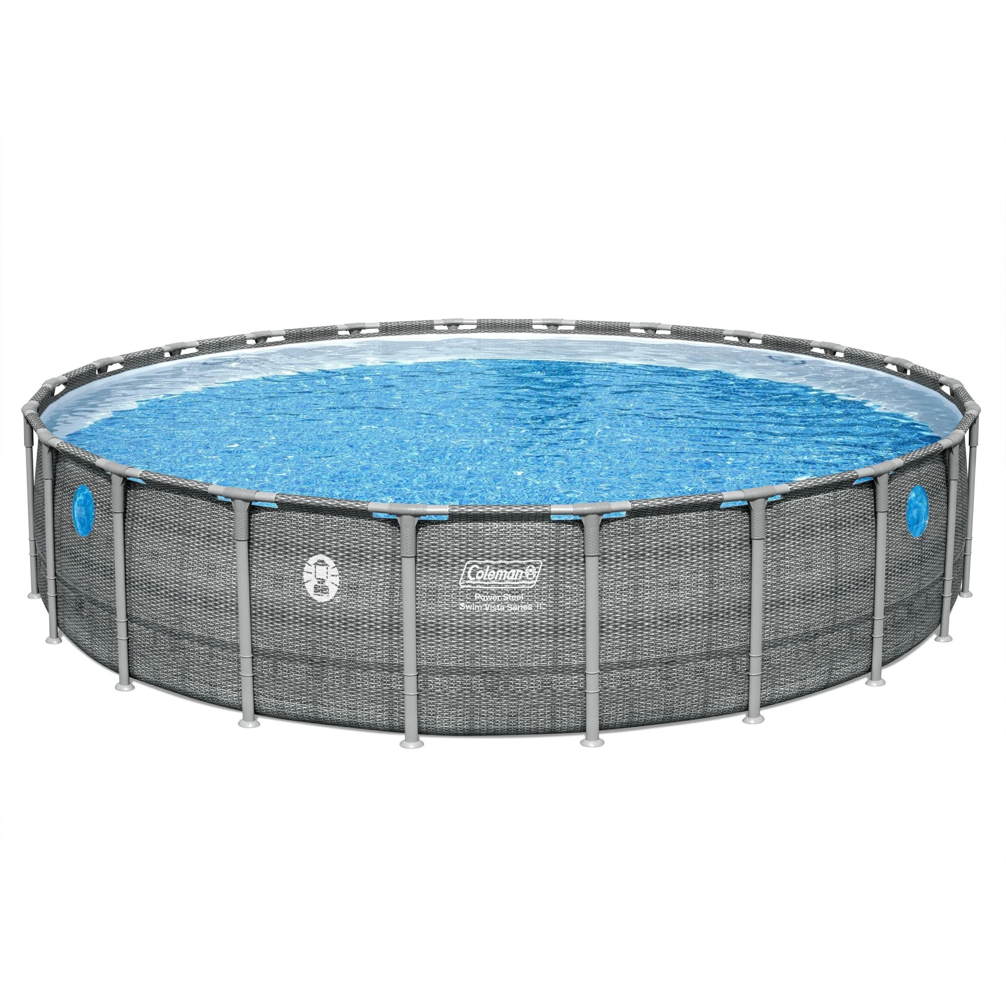 Coleman Power Steel 22’x52” Metal Frame Above Ground Pool w/ Pump, Ladder, & Cover, Gray - Image 2