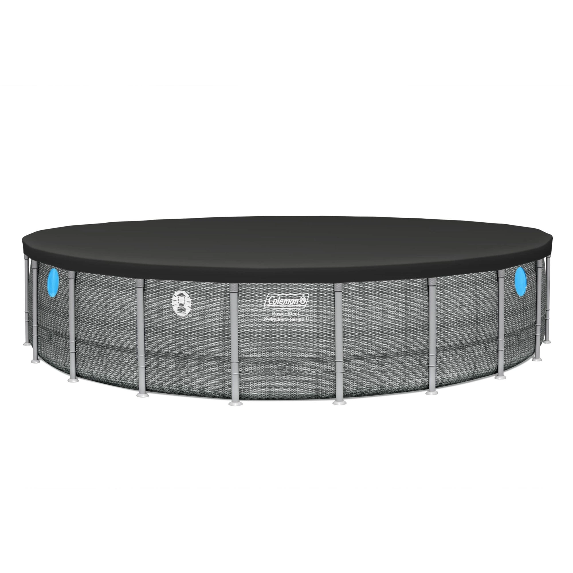 Coleman Power Steel 22’x52” Metal Frame Above Ground Pool w/ Pump, Ladder, & Cover, Gray - Image 3