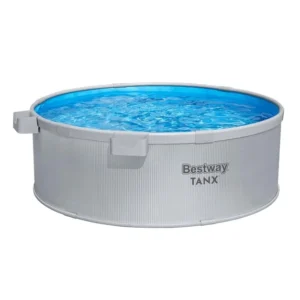 Bestway TANX 6′ x 24″ Round Above Ground Stock Tank Metal-Walled Above Ground Pool, All-in-One Set