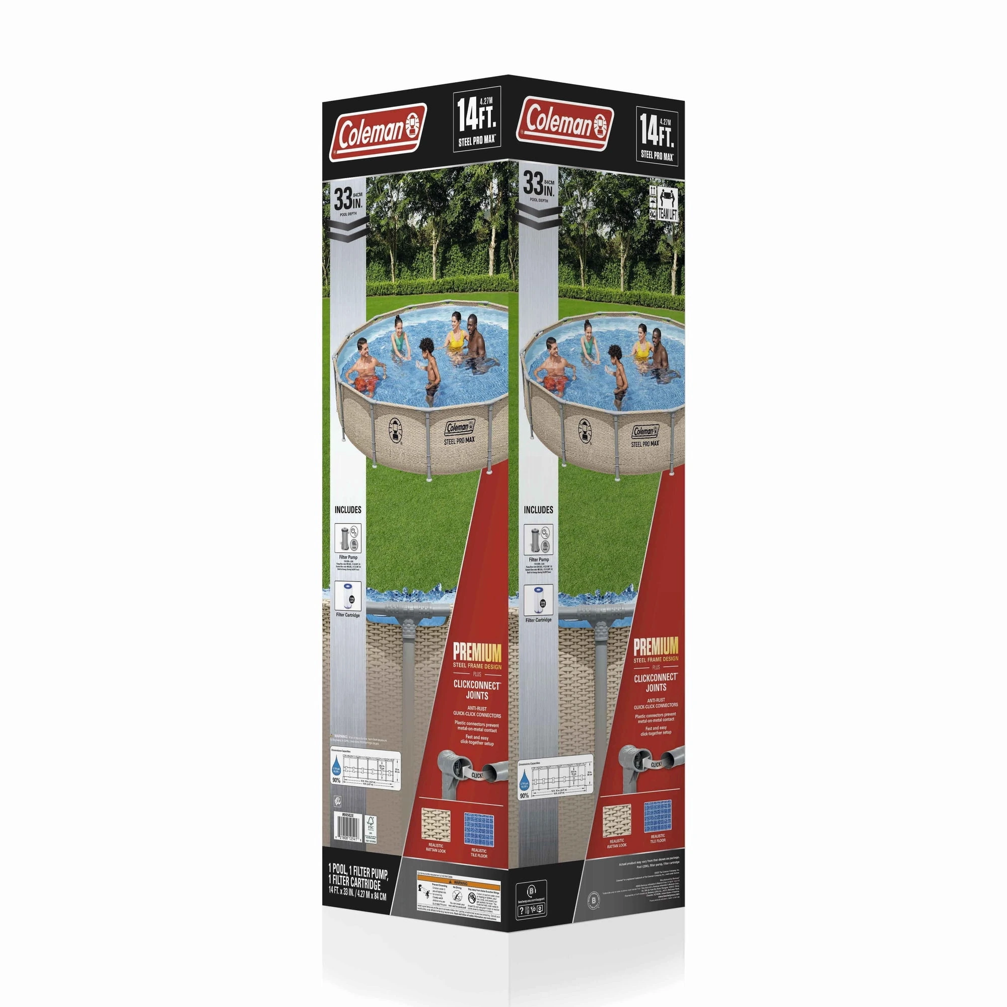 Coleman Steel Pro Max 14′ x 33″ Round Metal Frame Above Ground Pool Set - Image 10