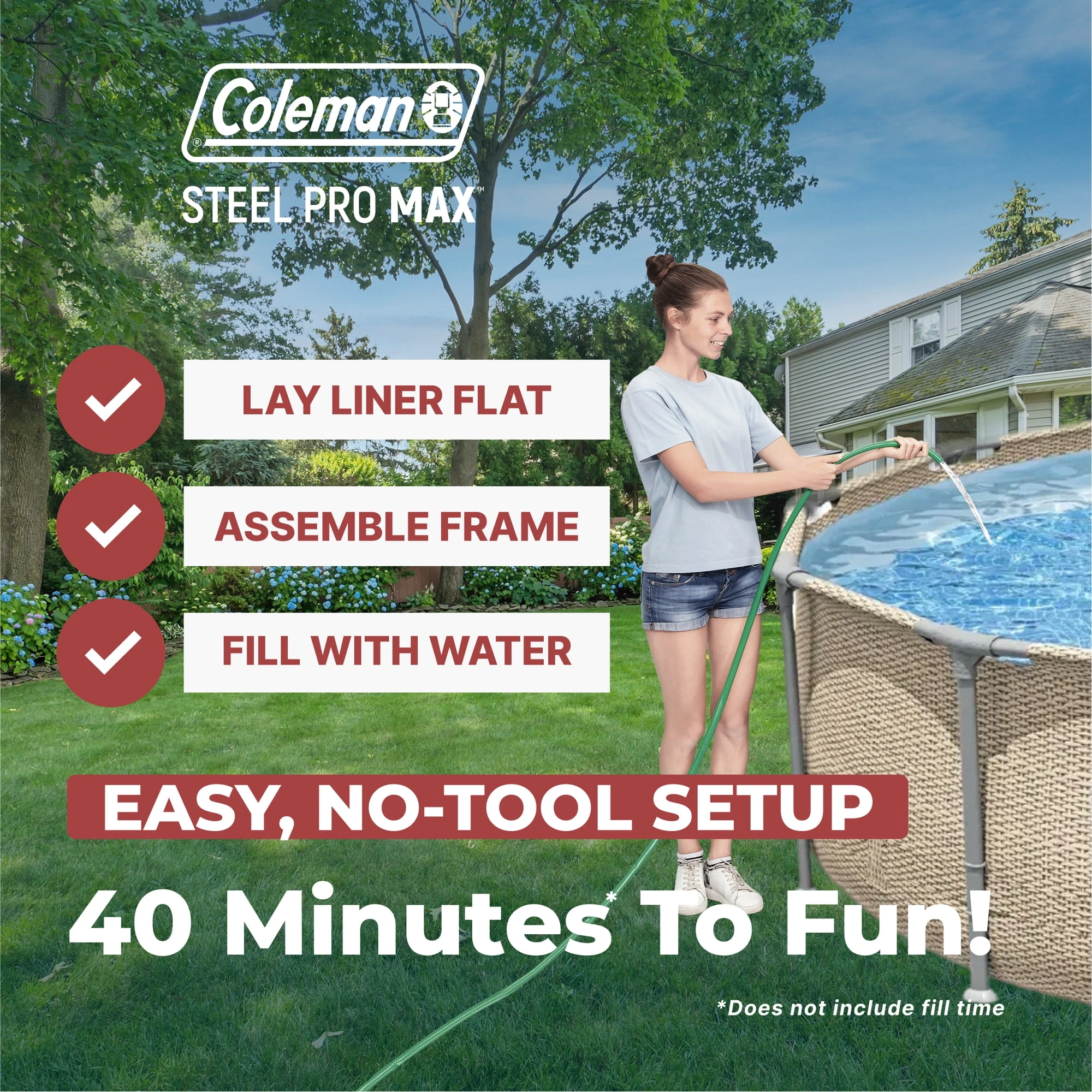 Coleman Steel Pro Max 14′ x 33″ Round Metal Frame Above Ground Pool Set - Image 3