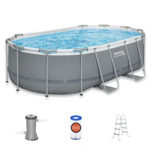 Bestway Steel Pro MAX 14 ft x 8 ft 2 in x 39.5 In, Oval Above Ground Pool Set, Outdoor Frame Swimming Pool