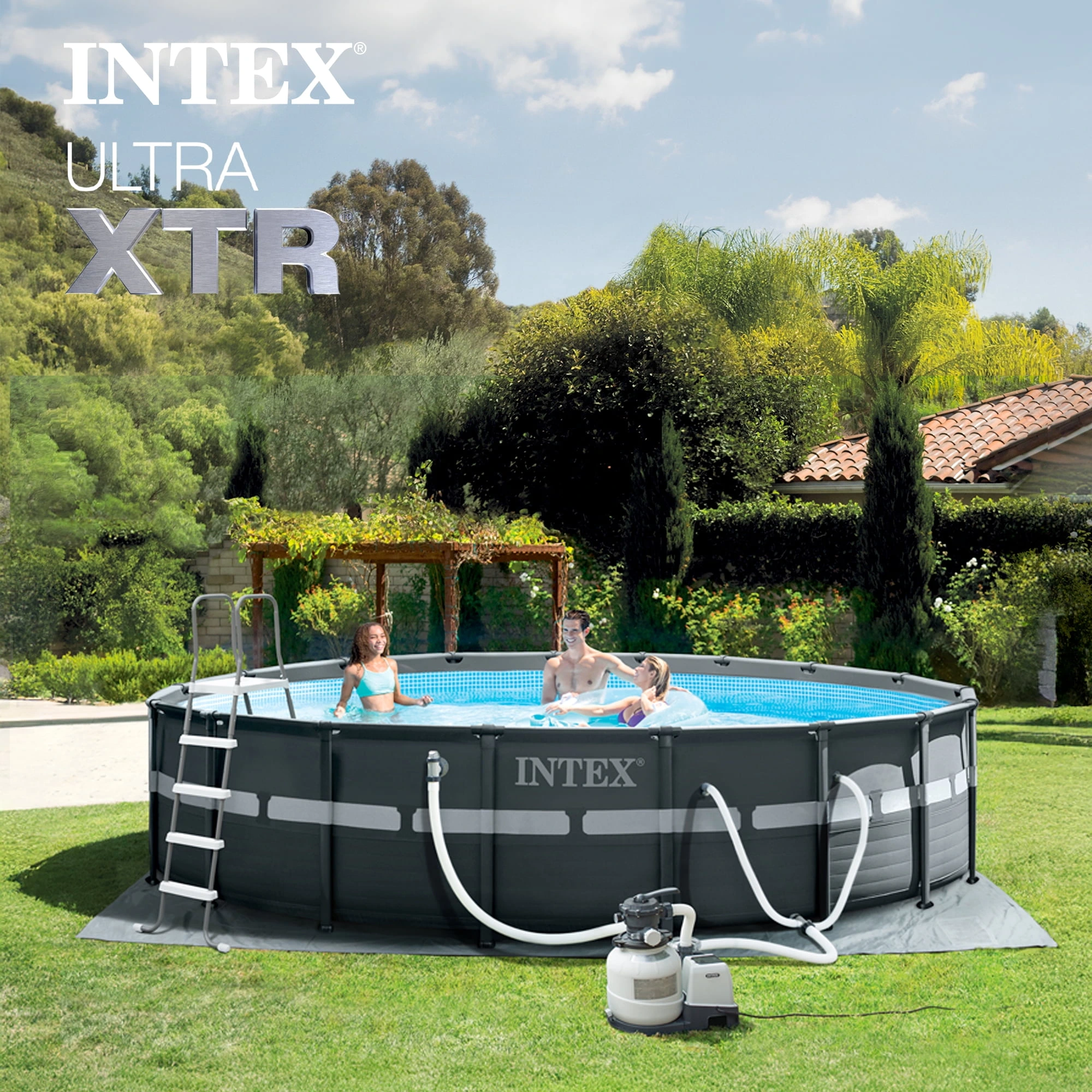 INTEX Ultra XTR 18ft x 52in Round Above Ground Pool Set, Sand Filter Pump - Image 2