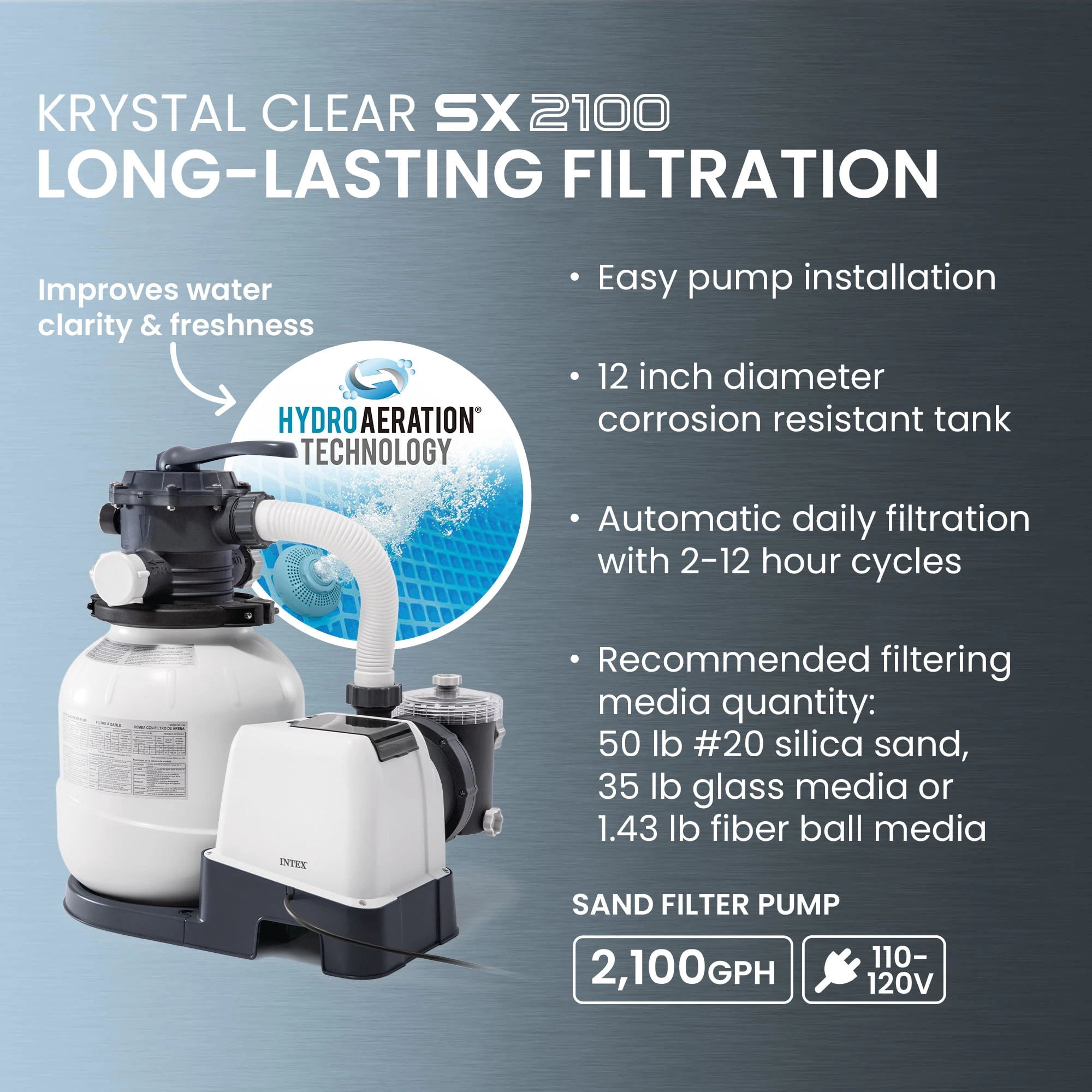 INTEX Ultra XTR 18ft x 52in Round Above Ground Pool Set, Sand Filter Pump - Image 6