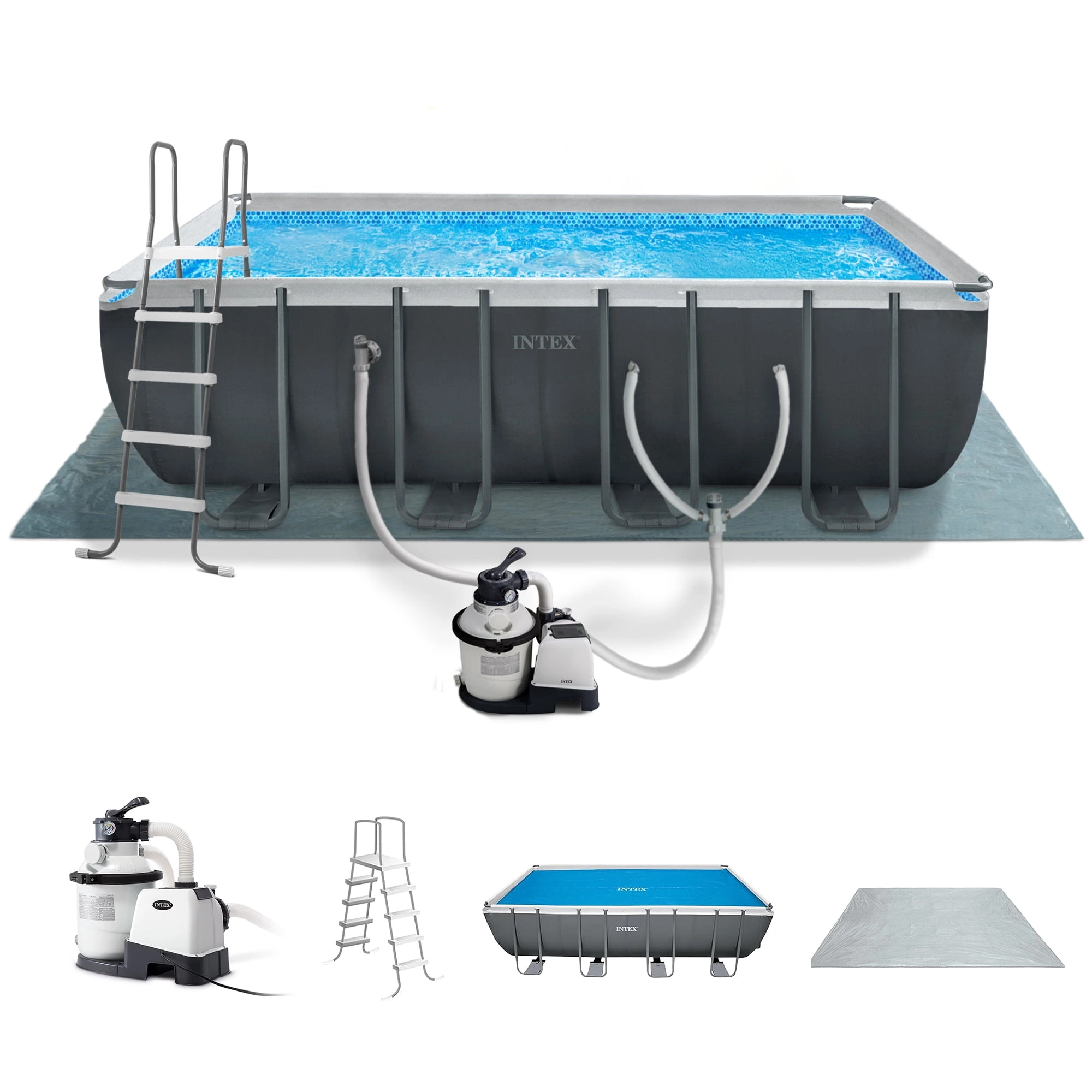 INTEX 18ft x 9ft x 52in Ultra XTR Above Ground Pool and Solar Pool Cover
