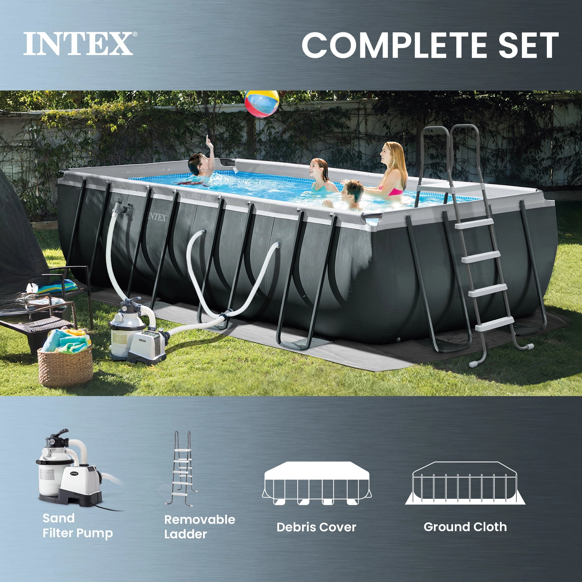 INTEX 18ft x 9ft x 52in Ultra XTR Above Ground Pool and Solar Pool Cover - Image 5