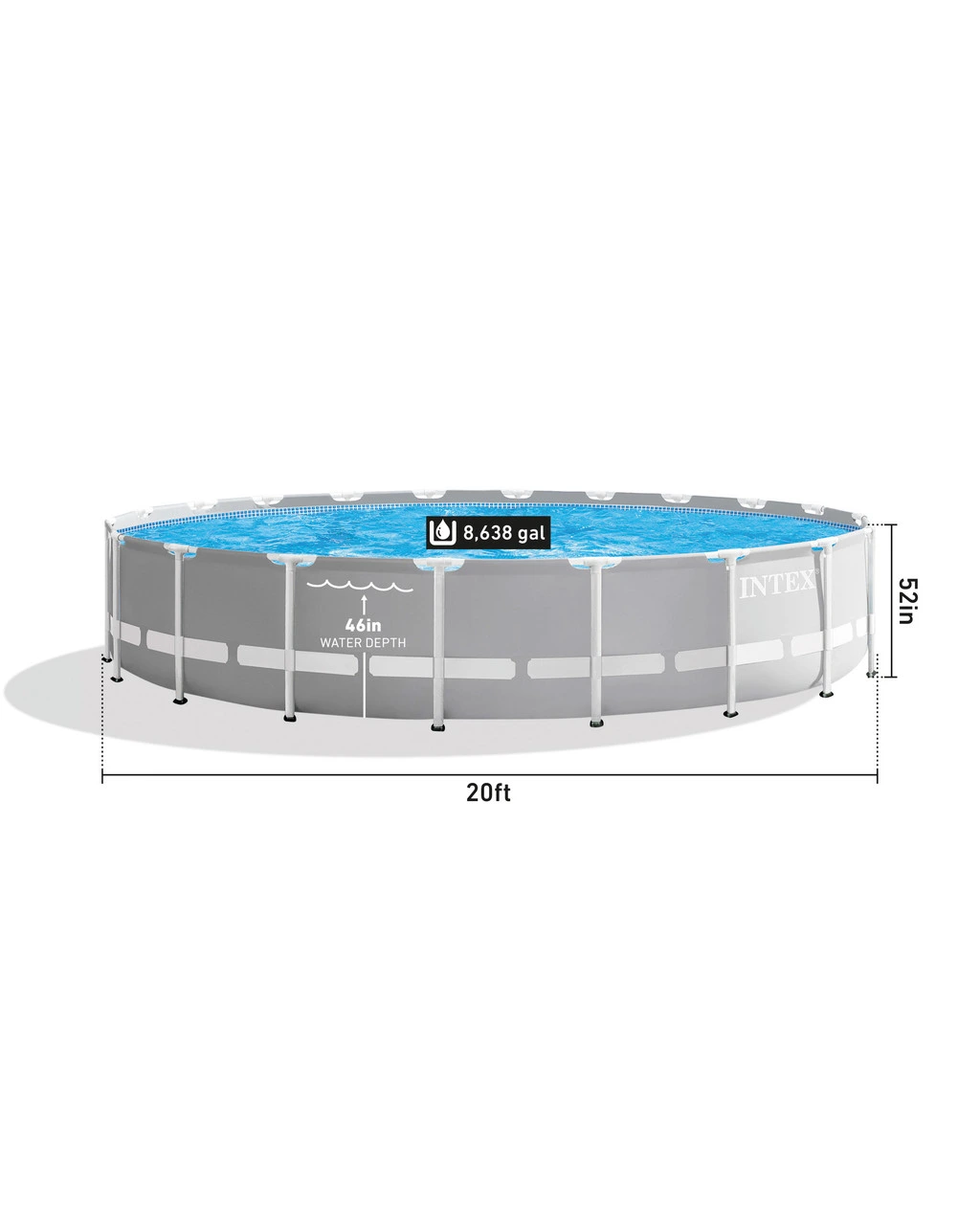 Intex Prism Frame™ 20′ x 52″ Above Ground Pool Set - Image 2