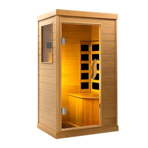 HomeMiYN Far Infrared Wood Sauna Box ,traditional Sauna Room Indoor Home Spa Low-emf Dry Saunas Single Person Spa Canada Hemlock,nature