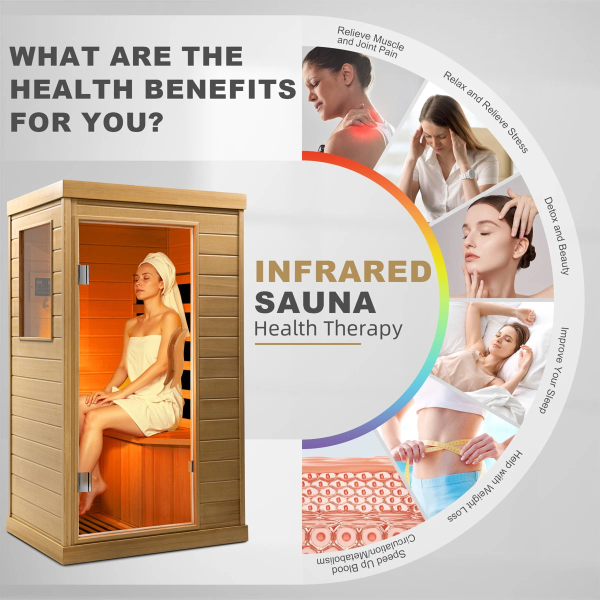 HomeMiYN Far Infrared Wood Sauna Box ,traditional Sauna Room Indoor Home Spa Low-emf Dry Saunas Single Person Spa Canada Hemlock,nature - Image 10