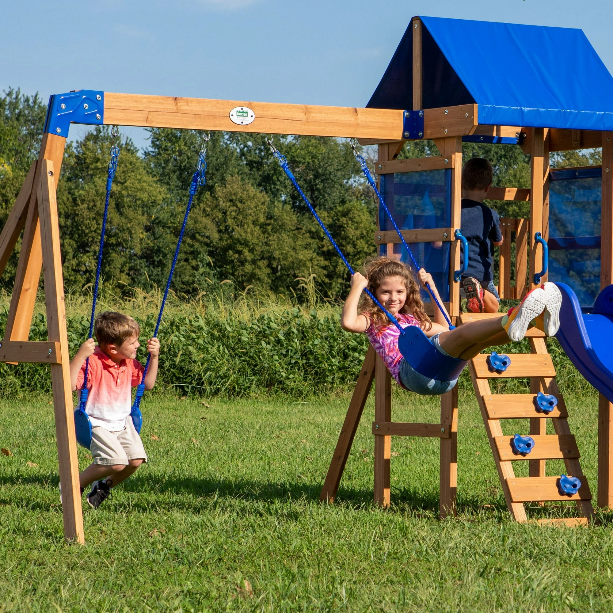 Backyard Discovery Aurora Wooden Cedar Swing Set - Image 4