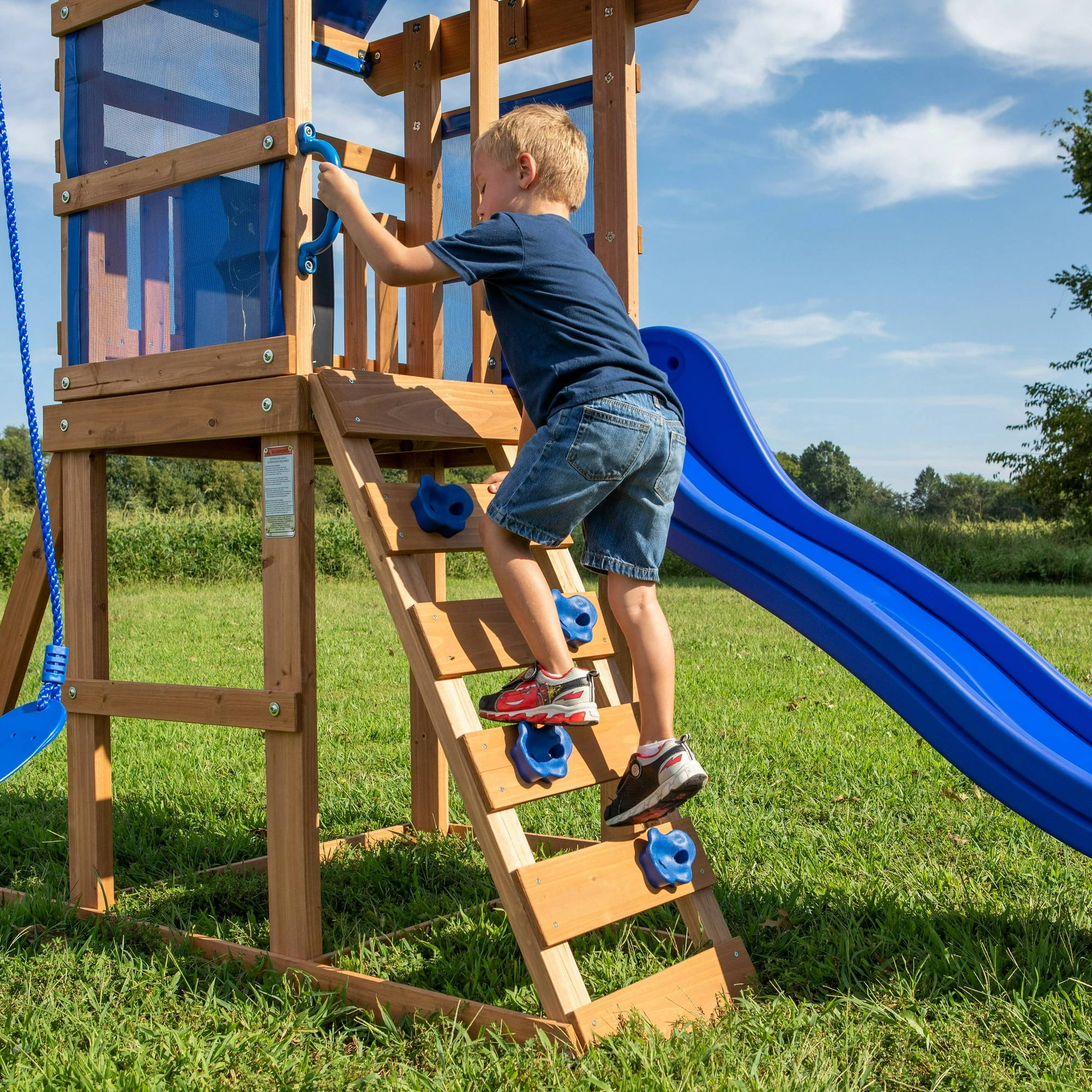 Backyard Discovery Aurora Wooden Cedar Swing Set - Image 5