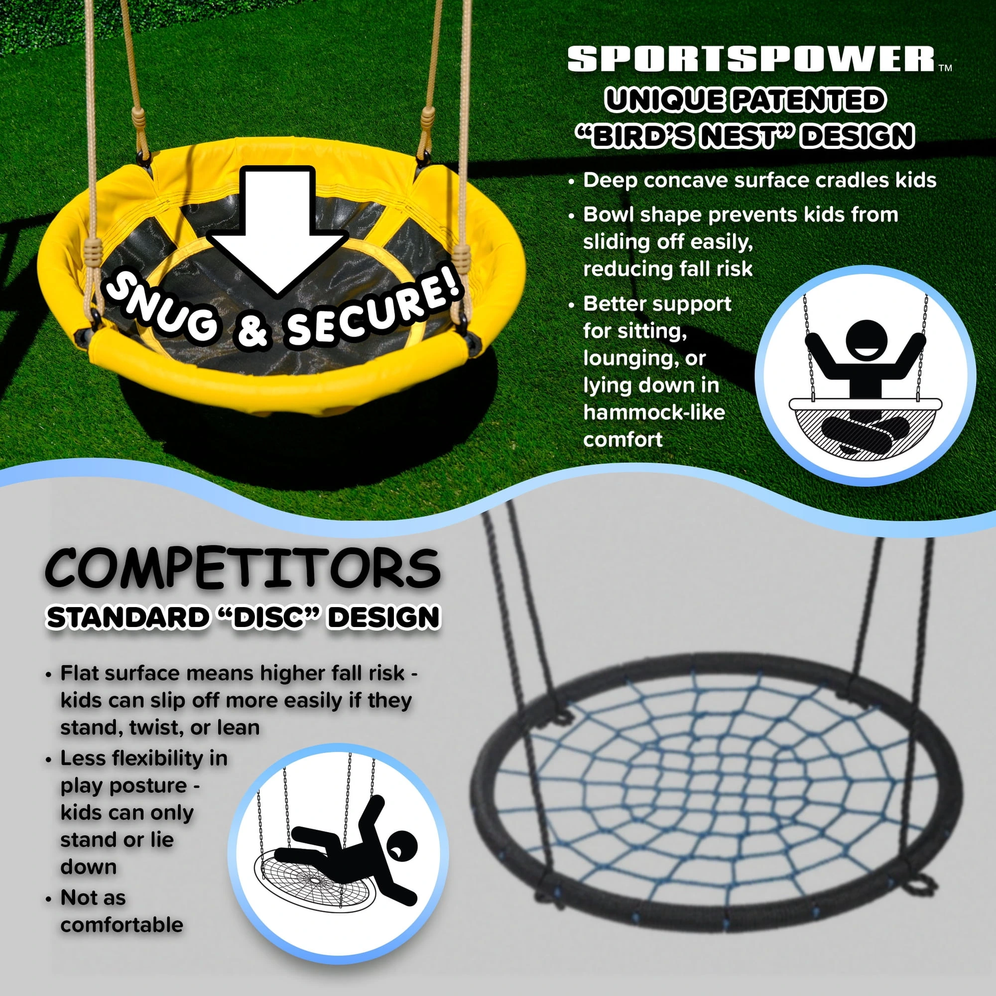 Sportspower Super Star 5-in-1 Metal Swing Set: 2 Swings, Flying Saucer, 2-Person Roman Glider, 6.5ft Slide; Great for Kids 3-8; Bonus Anchor Kit - Image 8