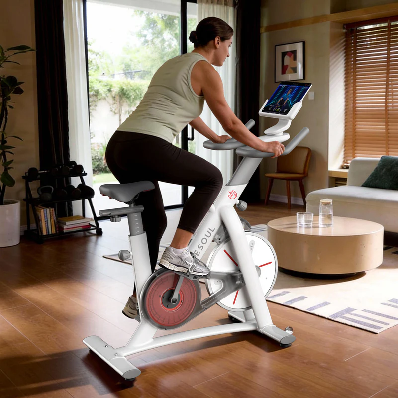 YESOUL S3 Indoor Exercise Bike Smart Black Cycling Bike Magnetic Stationary Bike Low Noise Indoor Cycling Bike for Home Gym Electric Stationary Bike with Tablet Mount - Image 3