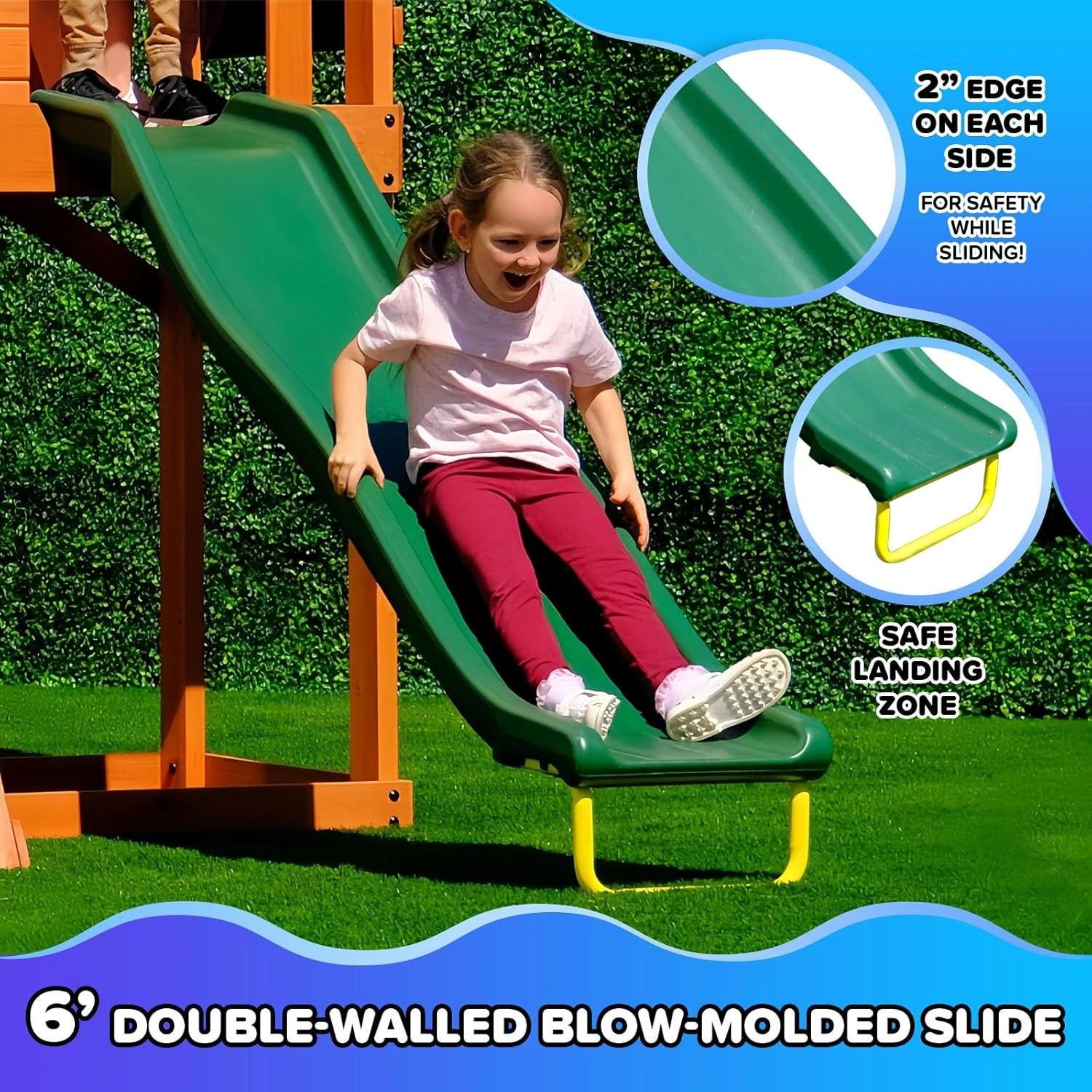 Sportspower Amelia Heavy-Duty Cedar Wooden A-Frame Swing Set - Image 4