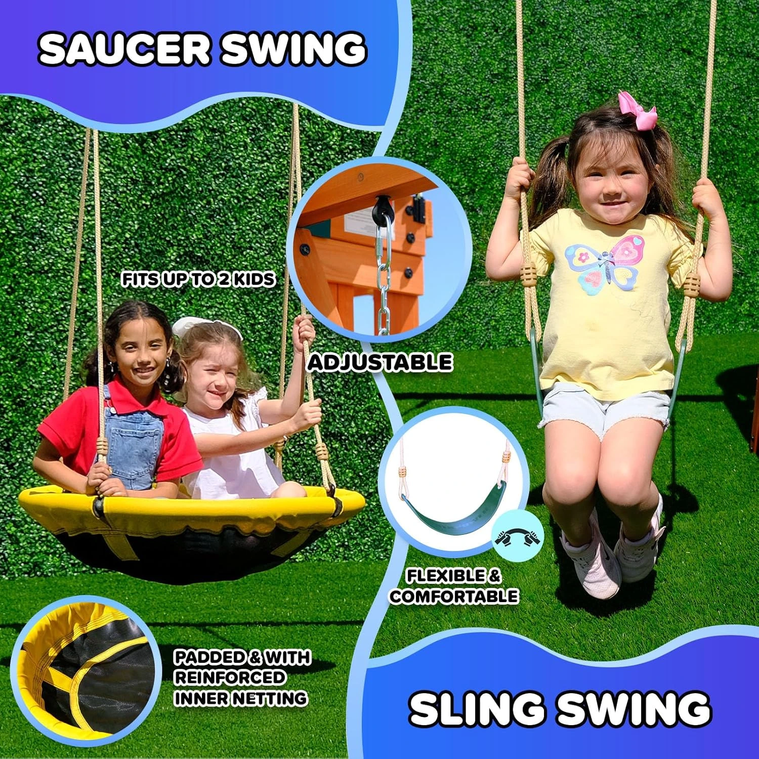 Sportspower Amelia Heavy-Duty Cedar Wooden A-Frame Swing Set - Image 5