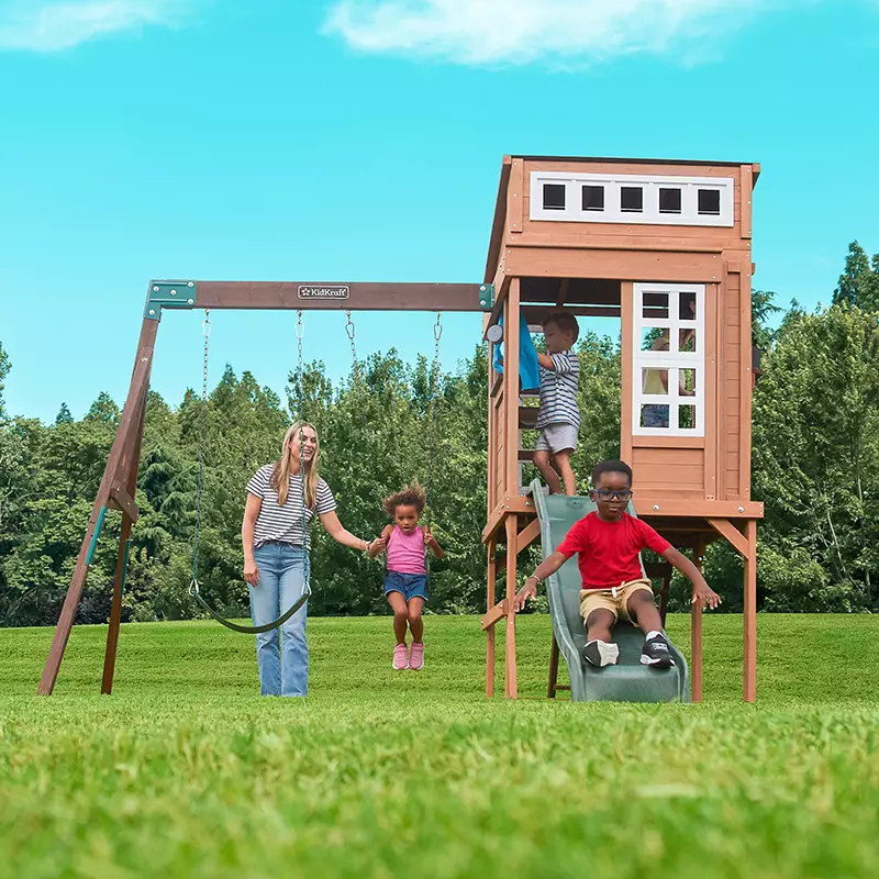 Kidkraft Cypress Cove Wooden Swing Set - Image 3