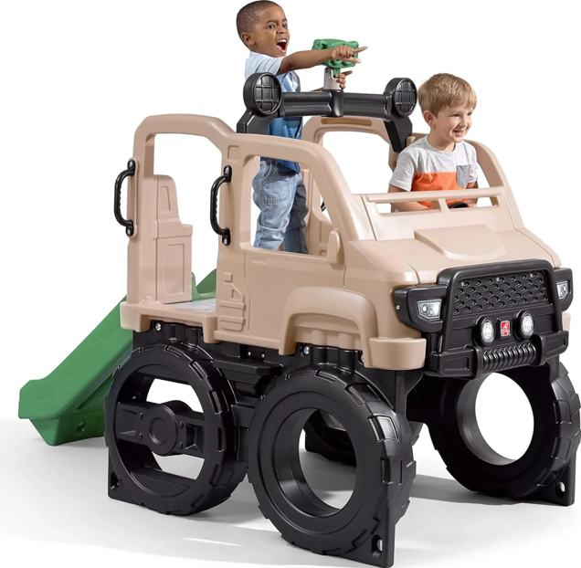 Step2 Truck Climber, Kids Outdoor Playset, Backyard Playground Set, Slide & Climbing Wall, Outside Jungle Gym, for Toddlers 2-5 Years Old