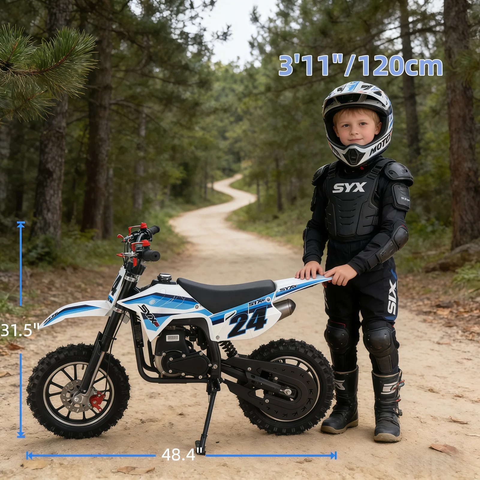SYX MOTO MK 40cc 4 Stroke Mini Dirt Bike Pull Start Automatic Transmission Pit Bike for Kids - Image 7