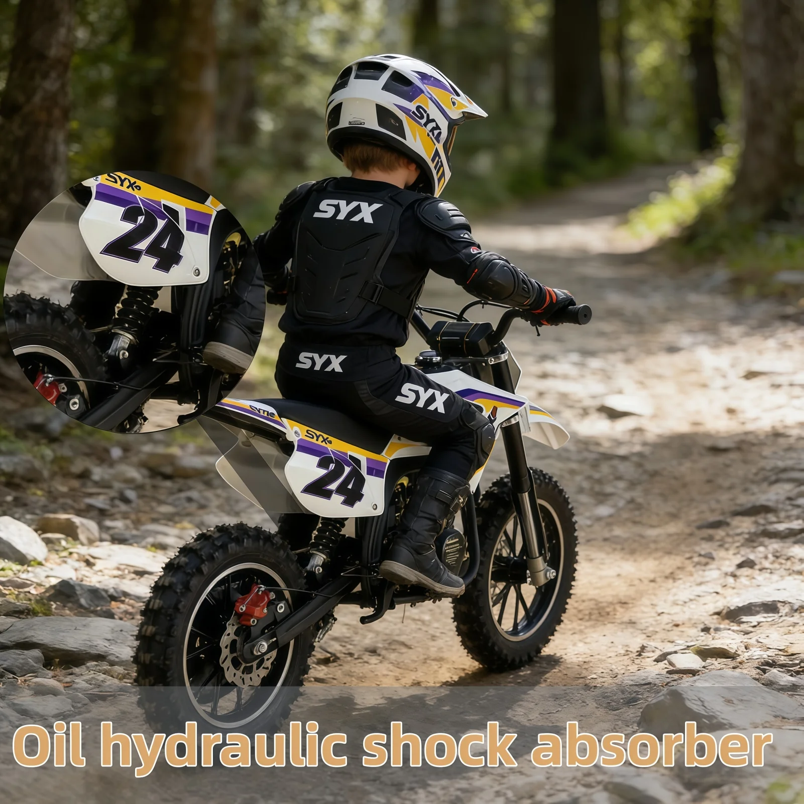 SYX MOTO MK 40cc 4 Stroke Mini Dirt Bike Pull Start Automatic Transmission Pit Bike for Kids - Image 8