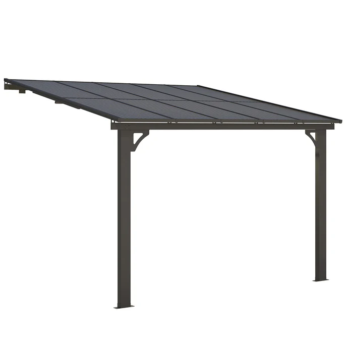 AECOJOY 10’x10′ Adjustable Height Wall Mounted Outdoor Gazebos Pergola