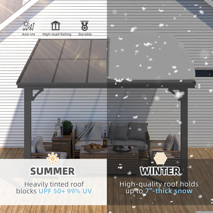 AECOJOY 10’x10′ Adjustable Height Wall Mounted Outdoor Gazebos Pergola - Image 5
