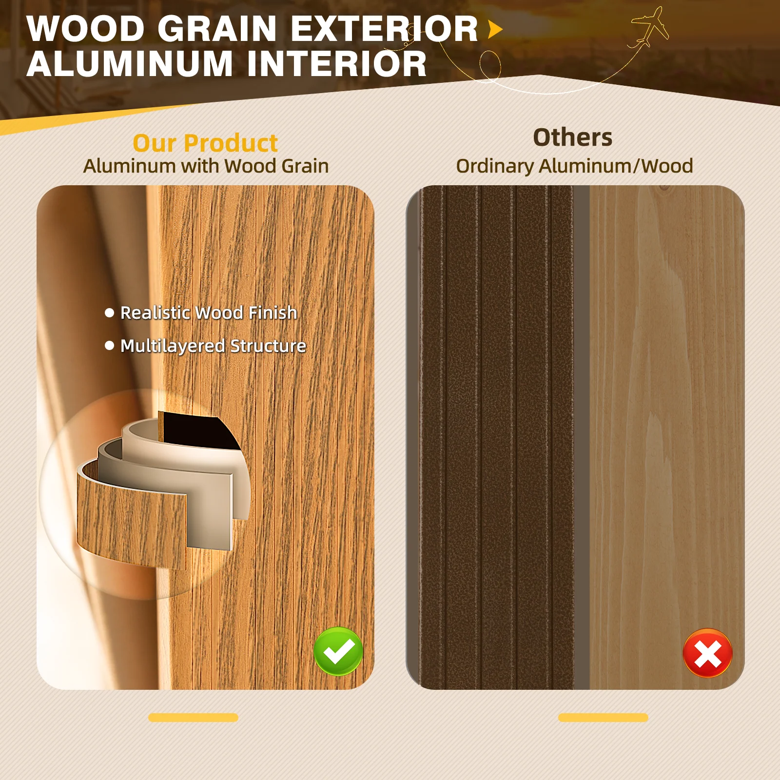 EROMMY 10X12 Pergola with Adjustable Louvered Roof – Wood Grain - Image 3
