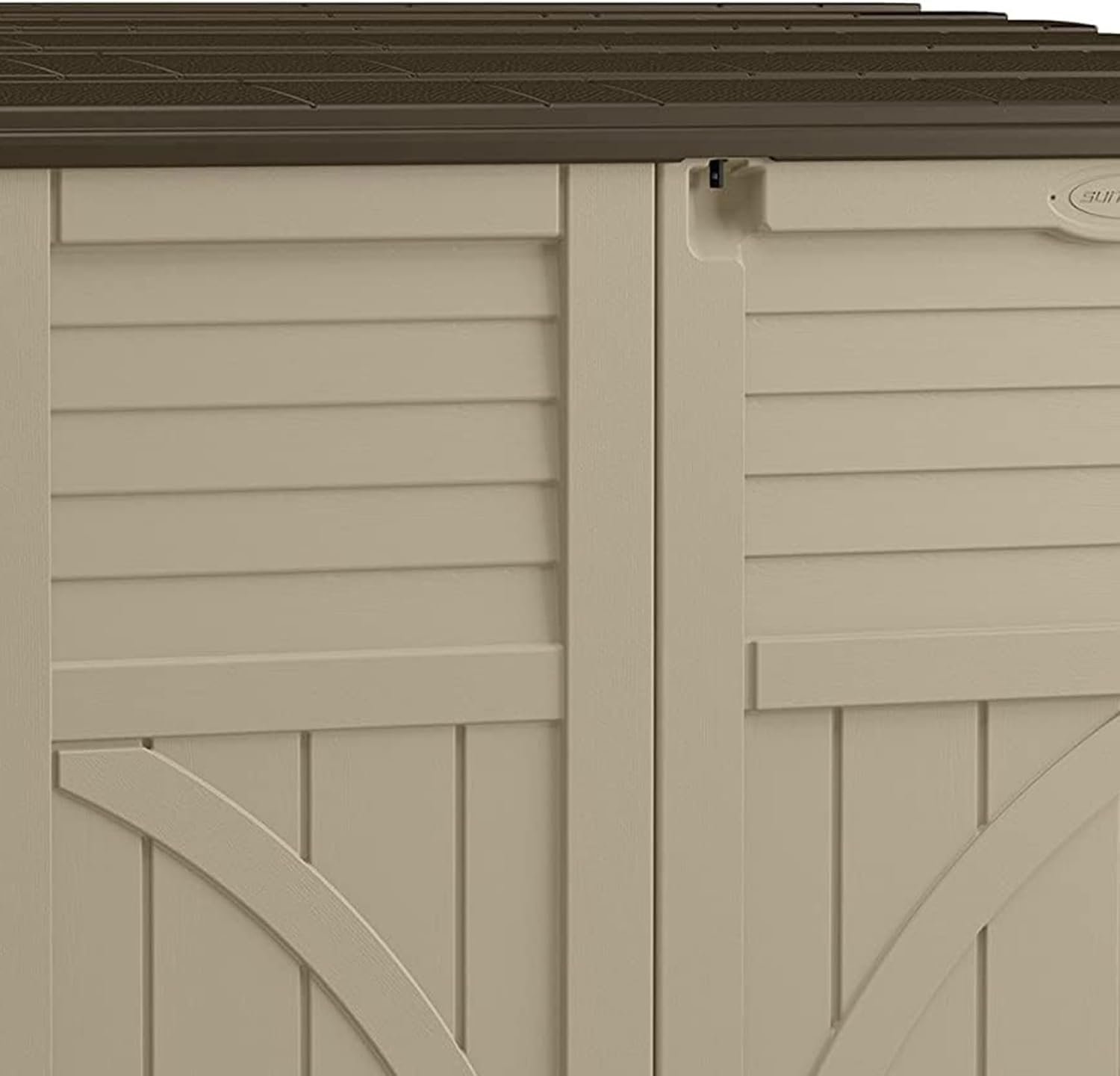 Suncast 34 Cu Ft Horizontal Resin Storage Shed – Outdoor Storage Shed with Floor Included, Lockable, Weatherproof, Fits Small - Image 3