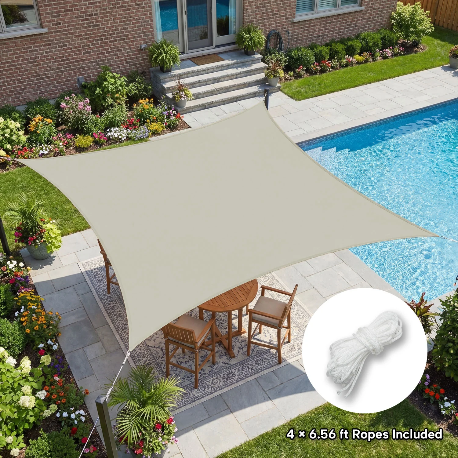 KGORGE Outdoor Waterproof Rectangle Sun Shade Sail for Patio/Pool - Image 5