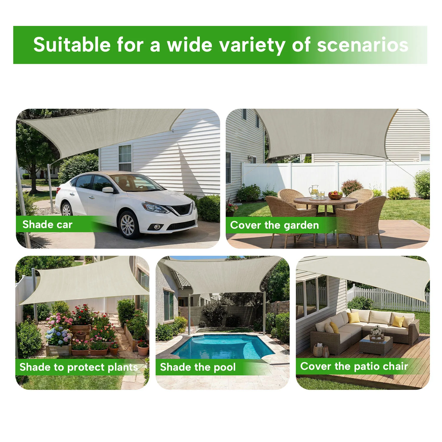 KGORGE Outdoor Waterproof Rectangle Sun Shade Sail for Patio/Pool - Image 6