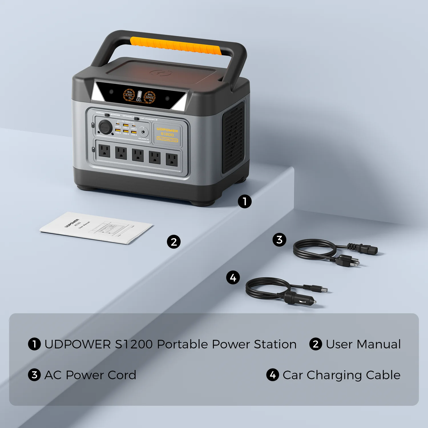 UDPOWER S1200 Portable Power Station 1200W (Surge 1800W), Max 400W Solar Input, UPS, UL2743, for Home RV Emergency, Pure Sine Wave Visit the UDPOWER Store - Image 14