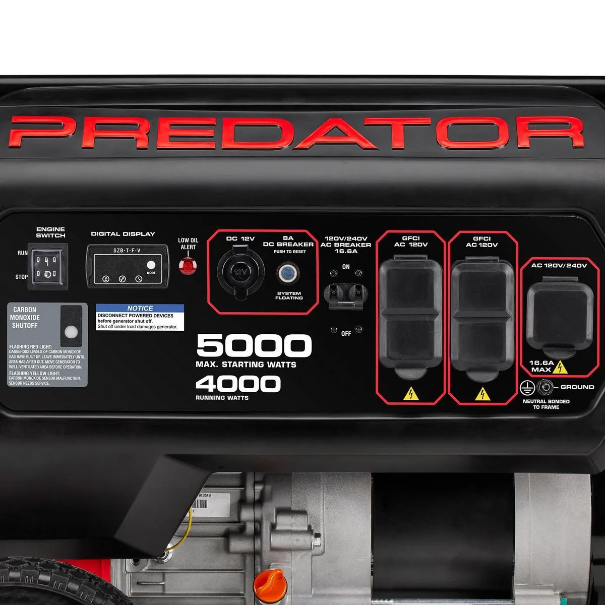 Harbor Freight PREDATOR 5000 Watt Gas-Powered Portable Generator with CO SECURE Technology, California Compliant - Image 3
