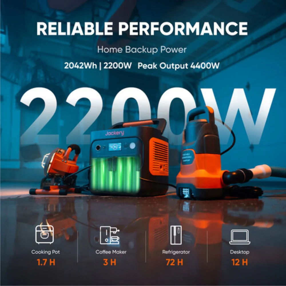 Jackery Explorer 2000 v2 Portable Power Station | 2042Wh | 2200W | 400W Solar Input - Image 6