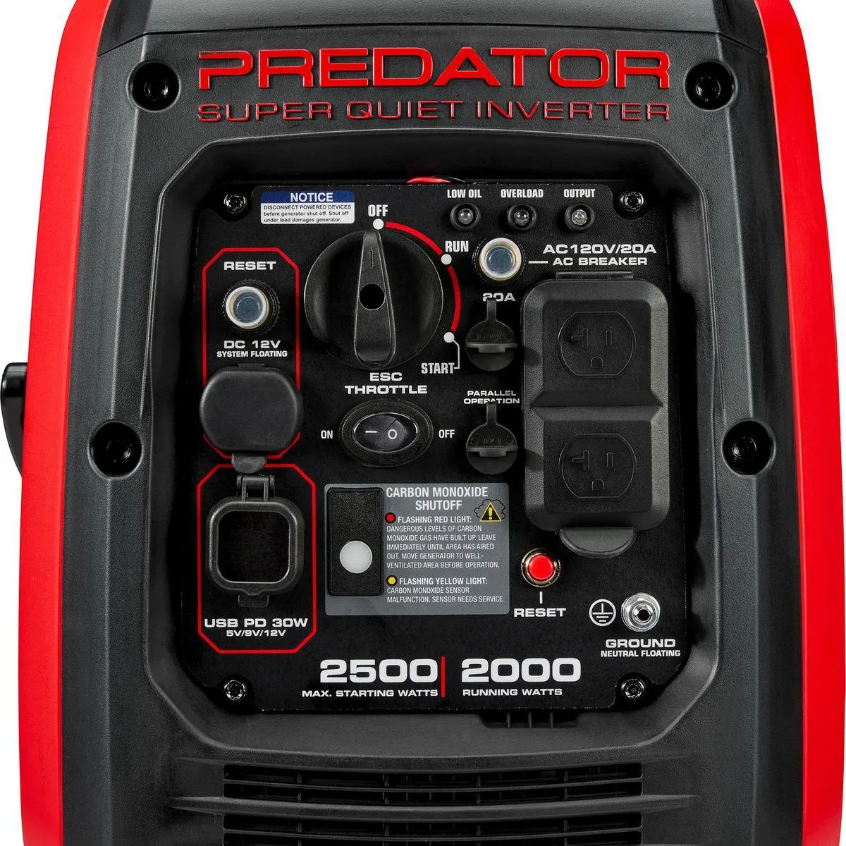 Harbor Freight PREDATOR 2500 Watt SUPER QUIET Inverter Generator with CO SECURE Technology - Image 2