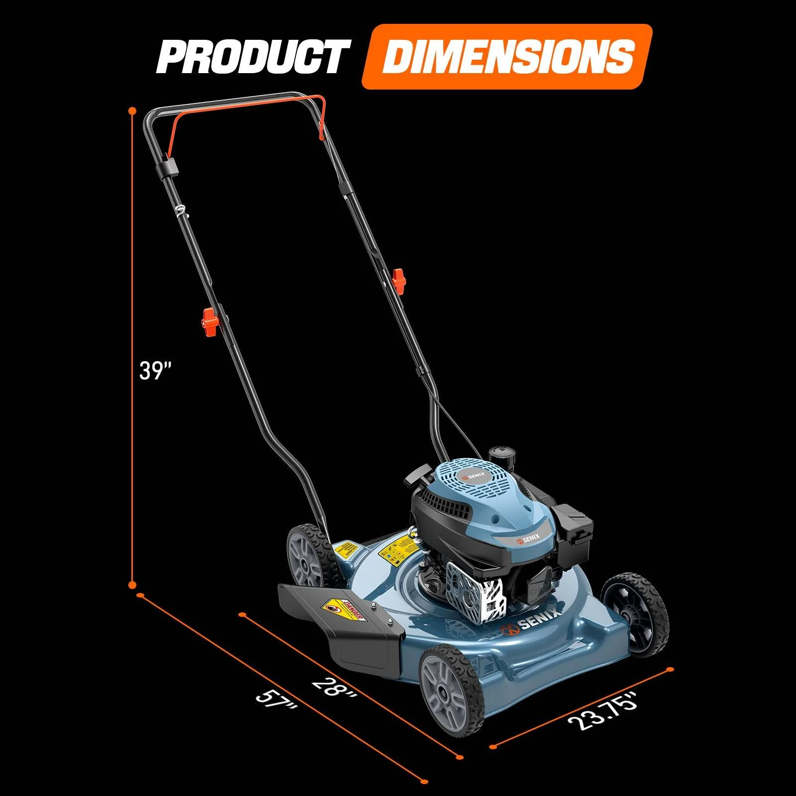 Senix 20″ 144cc 4-Cycle Gas Push Lawn Mower with Side Discharge LSPG-L4 - Image 5