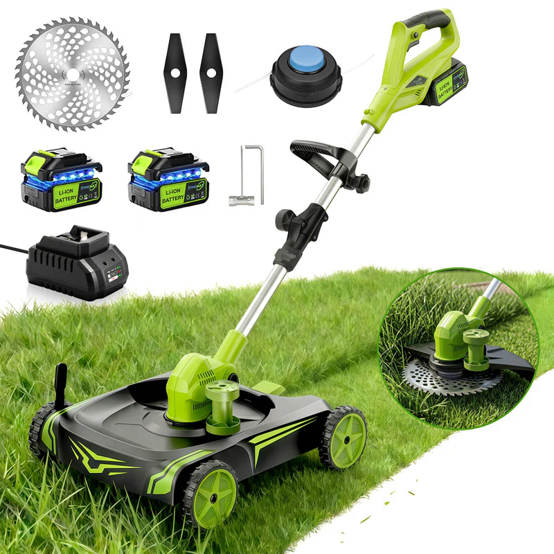 IToolMax 12-Inch Electric Weed Wacker & Eater with Detachable 4-Wheel Base