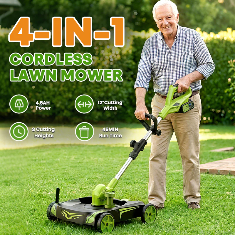 IToolMax 12-Inch Electric Weed Wacker & Eater with Detachable 4-Wheel Base - Image 2