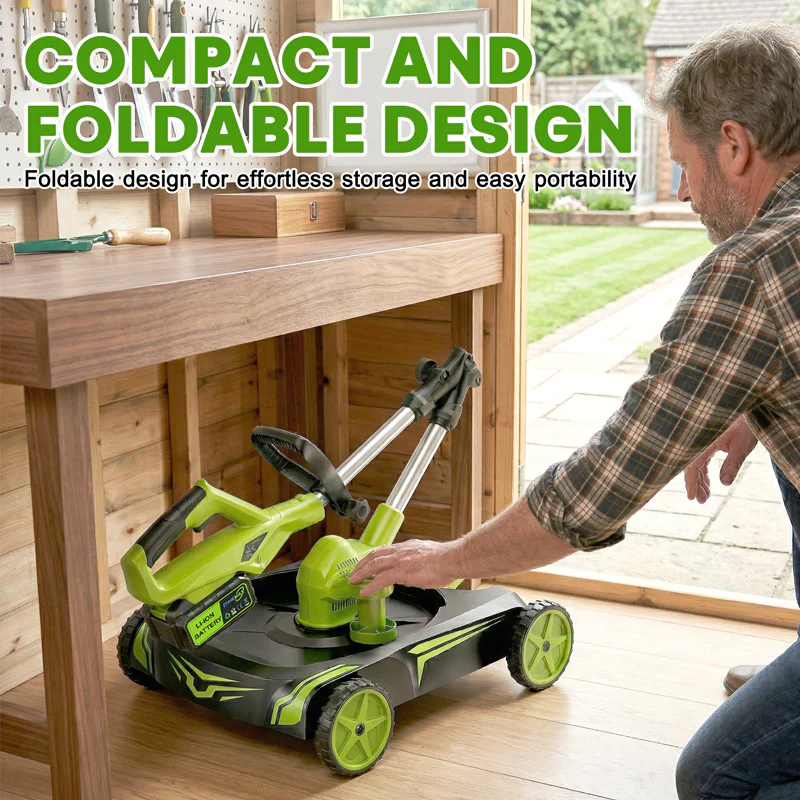 IToolMax 12-Inch Electric Weed Wacker & Eater with Detachable 4-Wheel Base - Image 3