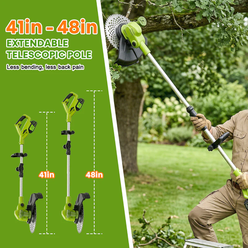 IToolMax 12-Inch Electric Weed Wacker & Eater with Detachable 4-Wheel Base - Image 4