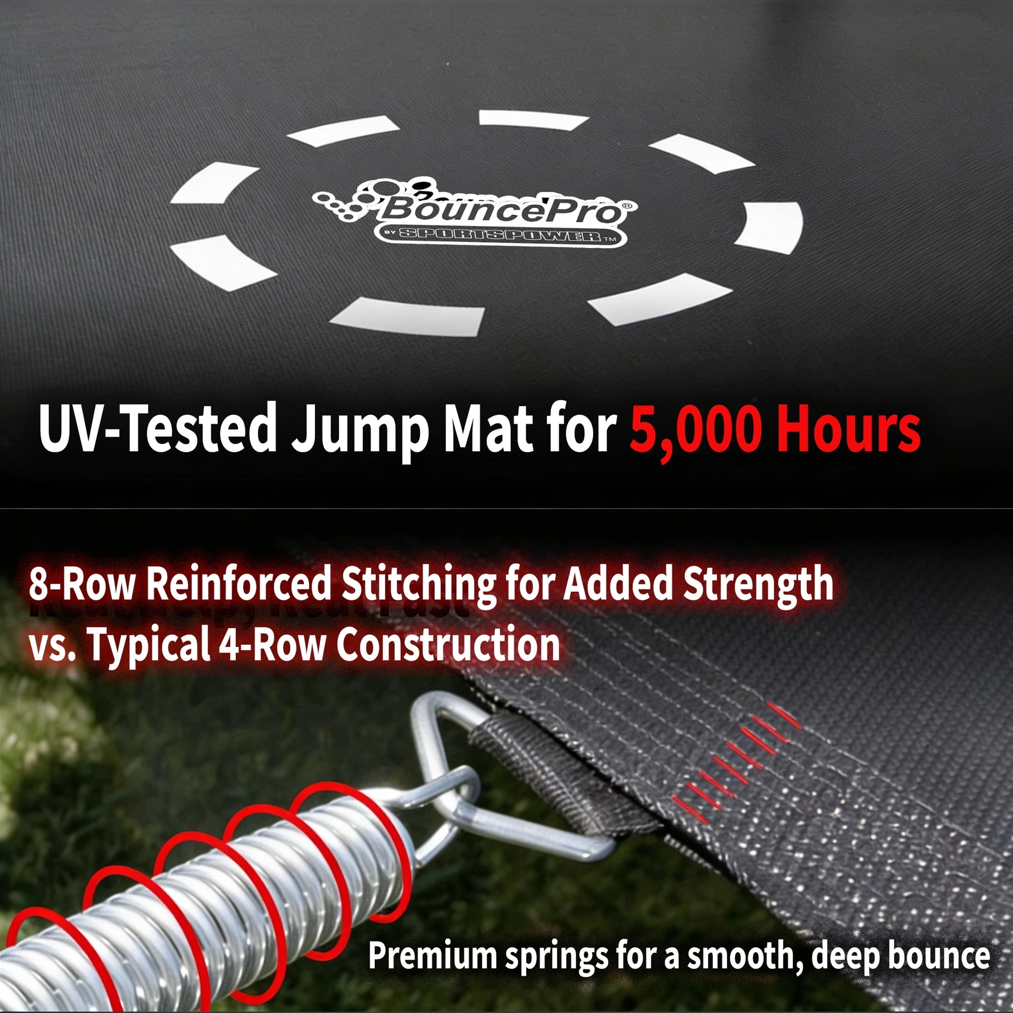 Sportspower BouncePro 14ft Trampoline Meets ASTM Safety Standards, Heavy-Duty Rust-Resistant Steel Frame, UV-Resistant Jump Mat & Safety Net - Image 11