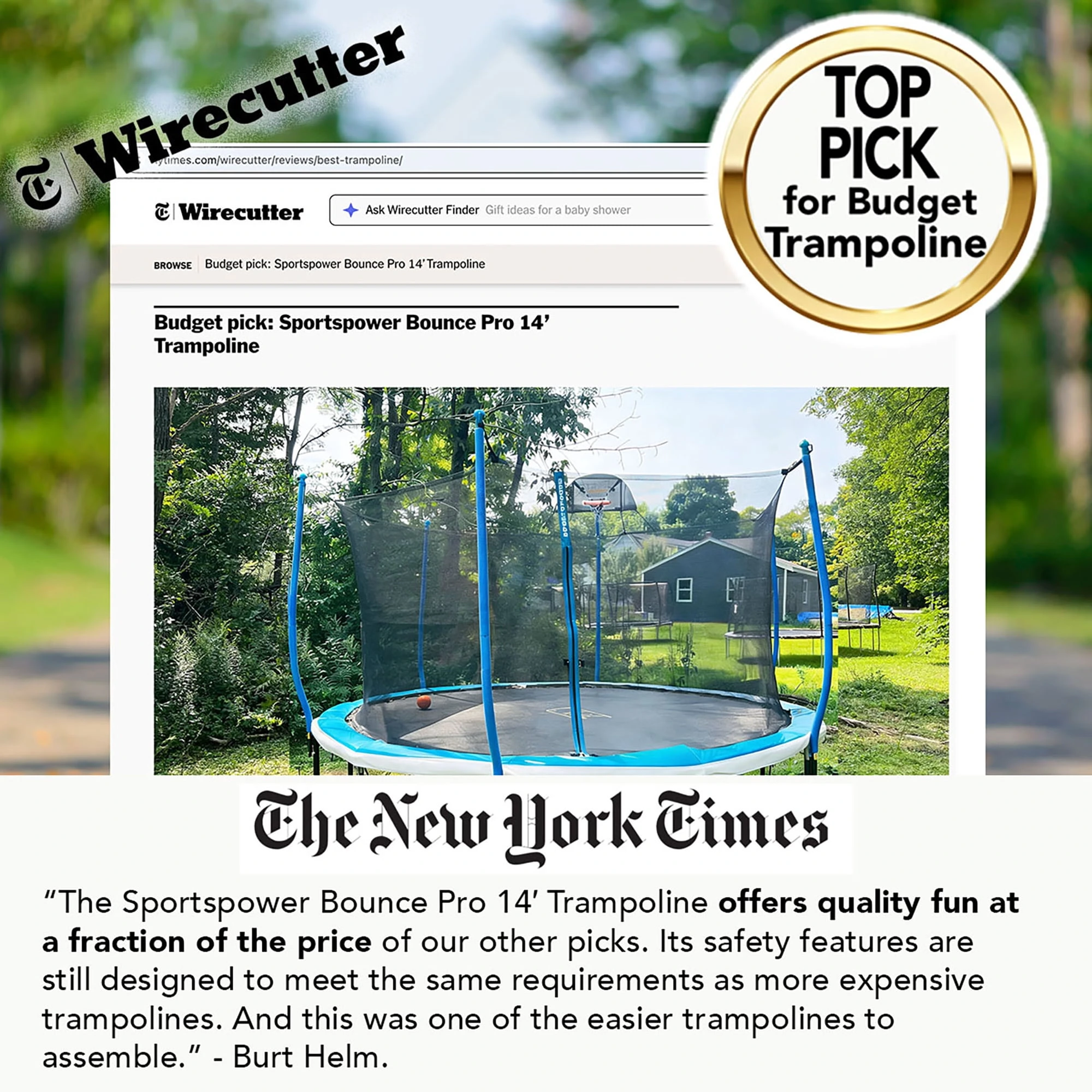 Sportspower BouncePro 14ft Trampoline Meets ASTM Safety Standards, Heavy-Duty Rust-Resistant Steel Frame, UV-Resistant Jump Mat & Safety Net - Image 12