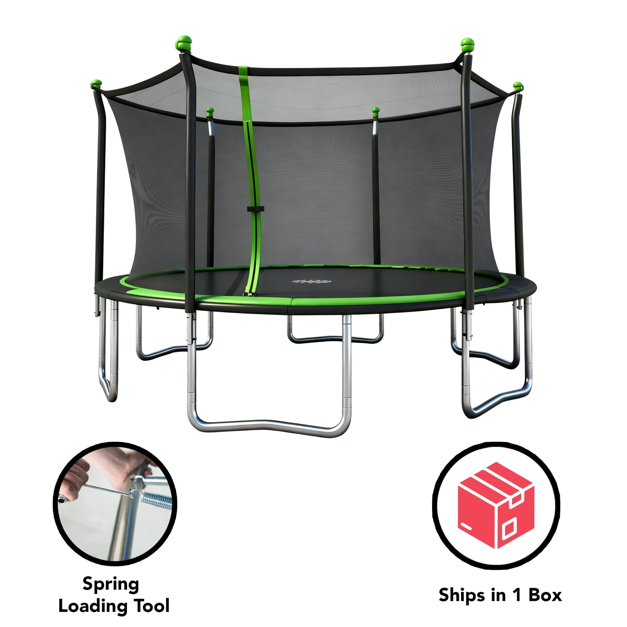 Sportspower BouncePro 14ft Trampoline Meets ASTM Safety Standards, Heavy-Duty Rust-Resistant Steel Frame, UV-Resistant Jump Mat & Safety Net - Image 5