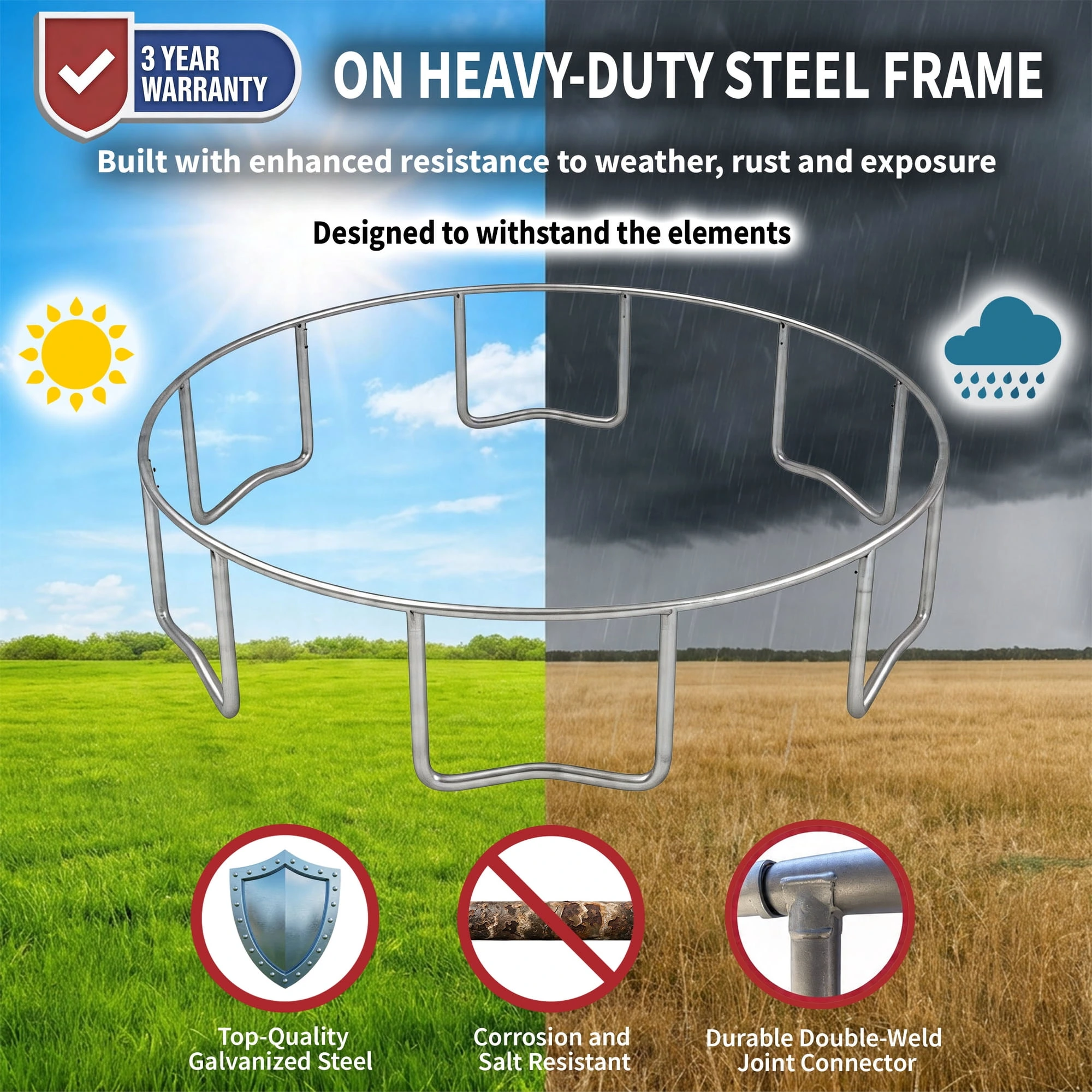 Sportspower BouncePro 14ft Trampoline Meets ASTM Safety Standards, Heavy-Duty Rust-Resistant Steel Frame, UV-Resistant Jump Mat & Safety Net - Image 9