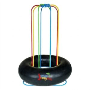 Jungle JumpaRoo – Trampoline/Bounce House-Like Play Set – Indoor/Outdoor Jungle Gym with Welded Swing bar – Large