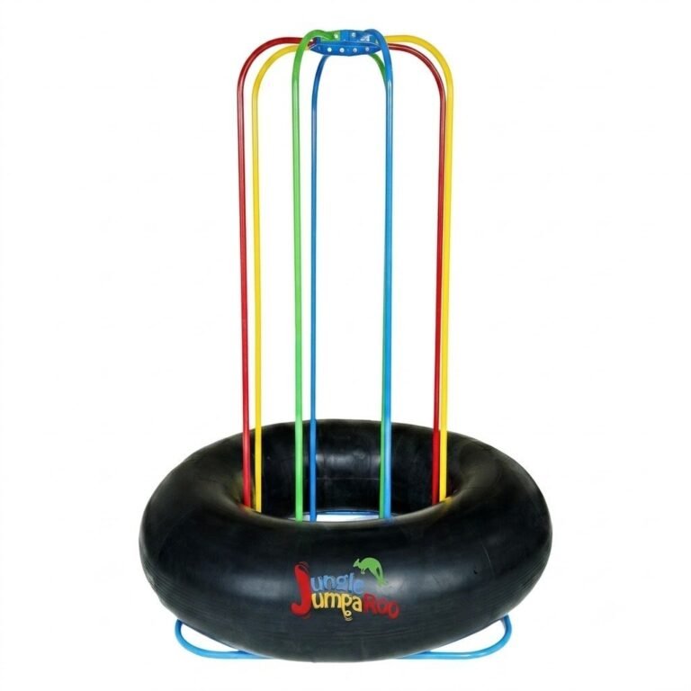 Jungle JumpaRoo – Trampoline/Bounce House-Like Play Set – Indoor/Outdoor Jungle Gym with Welded Swing bar – Large