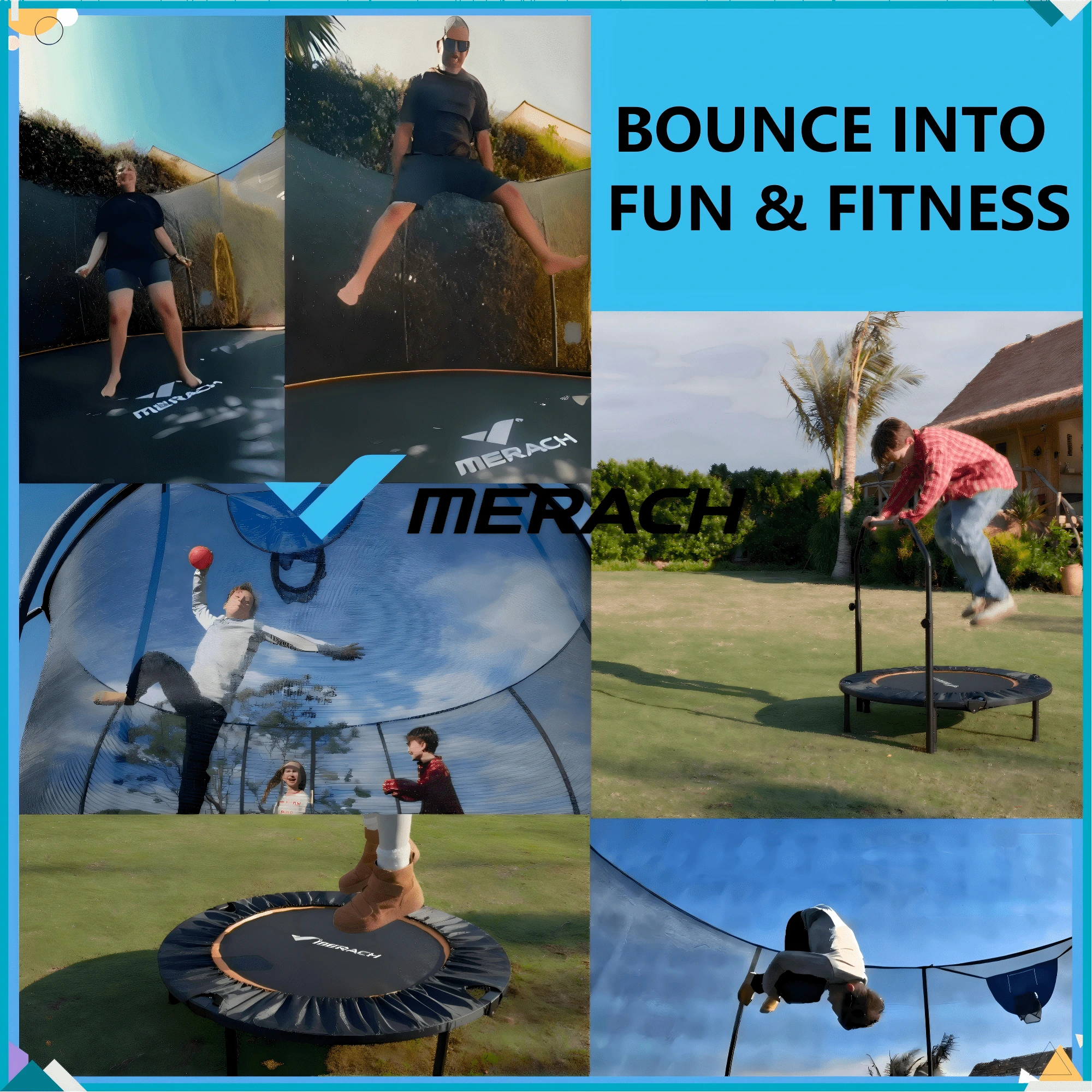 MERACH 14FT Pumpkin Outdoor Trampoline with Safety Enclosure Net, Basketball Hoop & Ladder, Heavy Duty Backyard Trampoline for Kids & Adults - Image 8