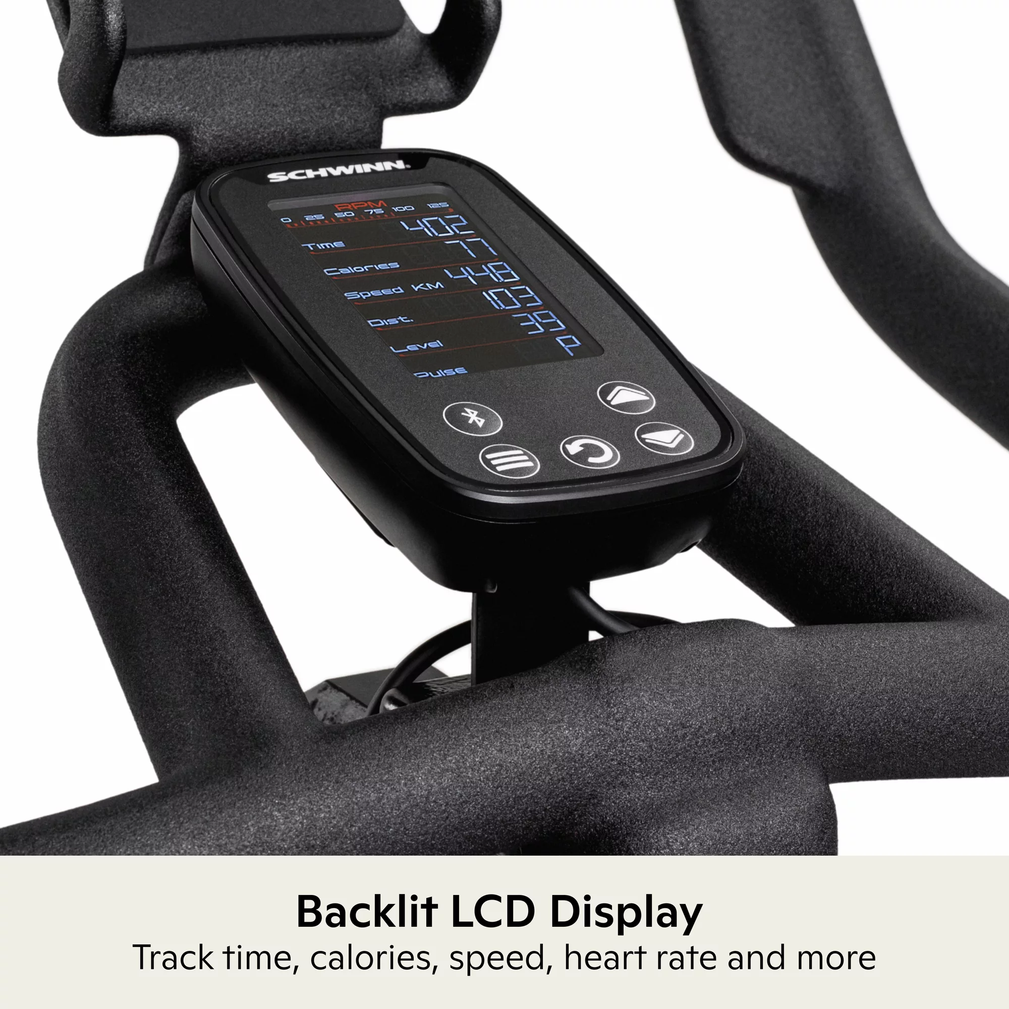 Schwinn IC4 Indoor Cycling Bike with 100 Resistance Levels, Bluetooth Heart Rate Armband, Dual-Sided SPD Pedals, Compatible with Peloton App, Zwift and JRNY, Backlit LCD Console, 4-Way Adjustable Handlebars, Includes 3 lb Dumbbells - Image 12