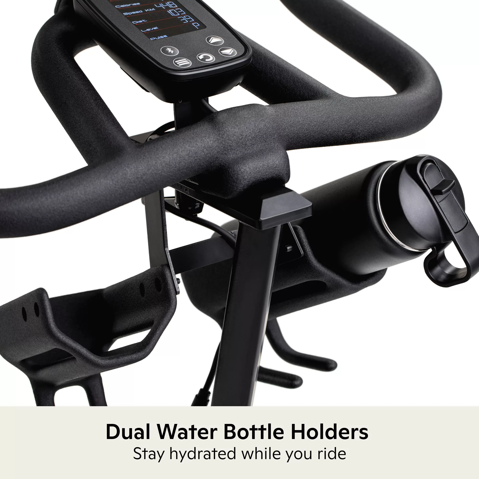 Schwinn IC4 Indoor Cycling Bike with 100 Resistance Levels, Bluetooth Heart Rate Armband, Dual-Sided SPD Pedals, Compatible with Peloton App, Zwift and JRNY, Backlit LCD Console, 4-Way Adjustable Handlebars, Includes 3 lb Dumbbells - Image 5