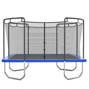 Skywalker Trampolines 15′ x 15′ Square Trampoline with Safety Enclosure Net – Blue Heavy-Duty Outdoor Trampoline for Kids & Adults, Rust-Resistant Steel Frame