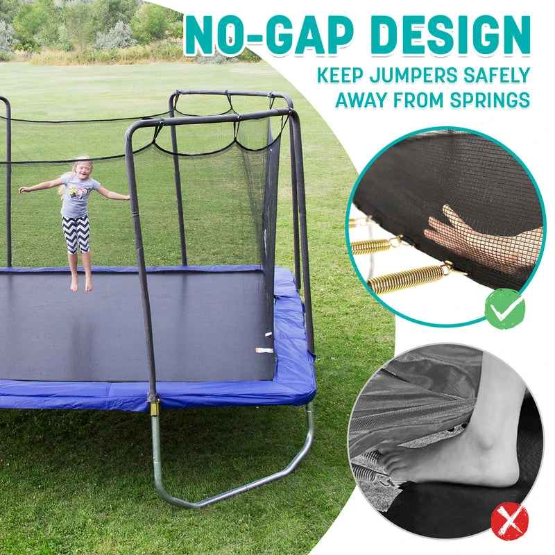 Skywalker Trampolines 15′ x 15′ Square Trampoline with Safety Enclosure Net – Blue Heavy-Duty Outdoor Trampoline for Kids & Adults, Rust-Resistant Steel Frame - Image 2